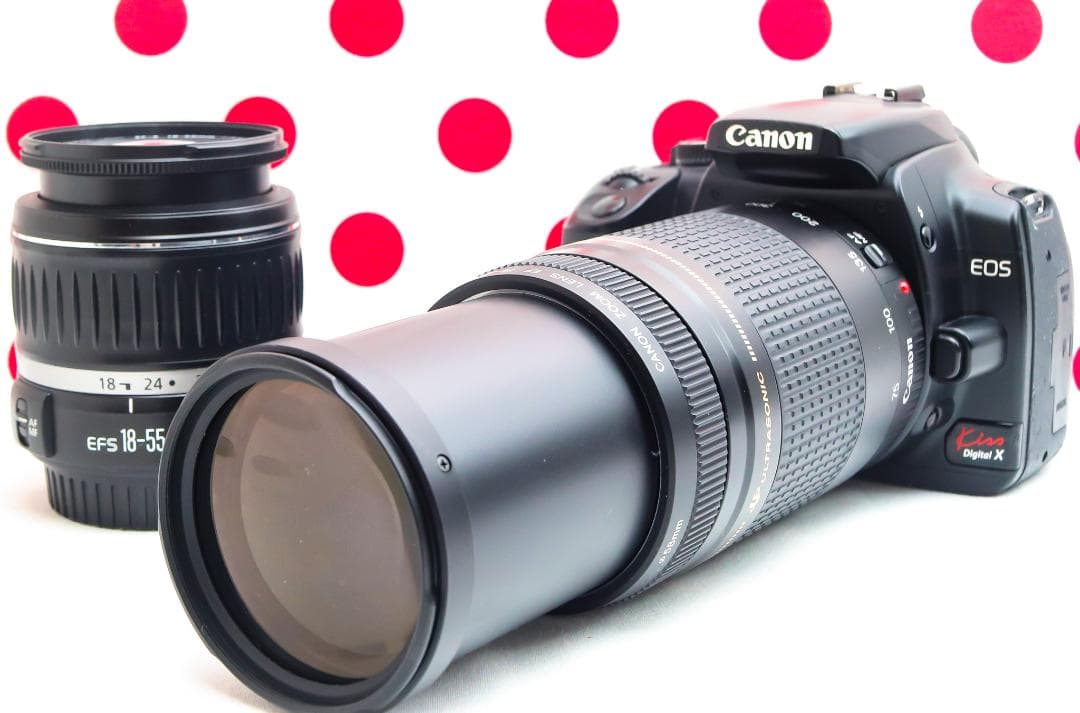 Canon kiss x❤スマホ転送❤ダブルレンズ❤カメラバッグ付❤一眼レフ