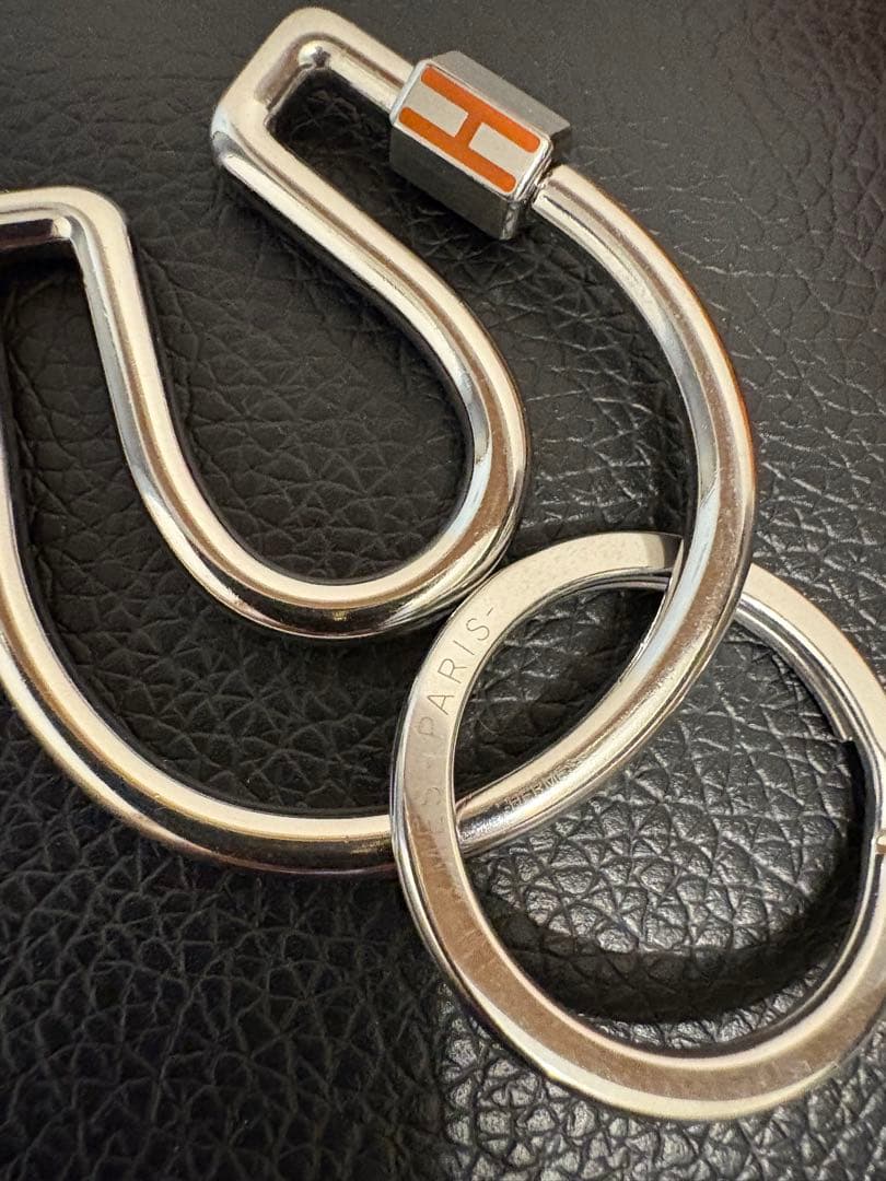 HERMES エルメス フェール・ア・シュヴァル キーホルダー シルバー 美品