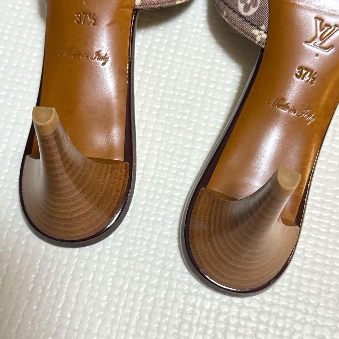 LOUIS VUITTON ブラウン クロスストラップミュール