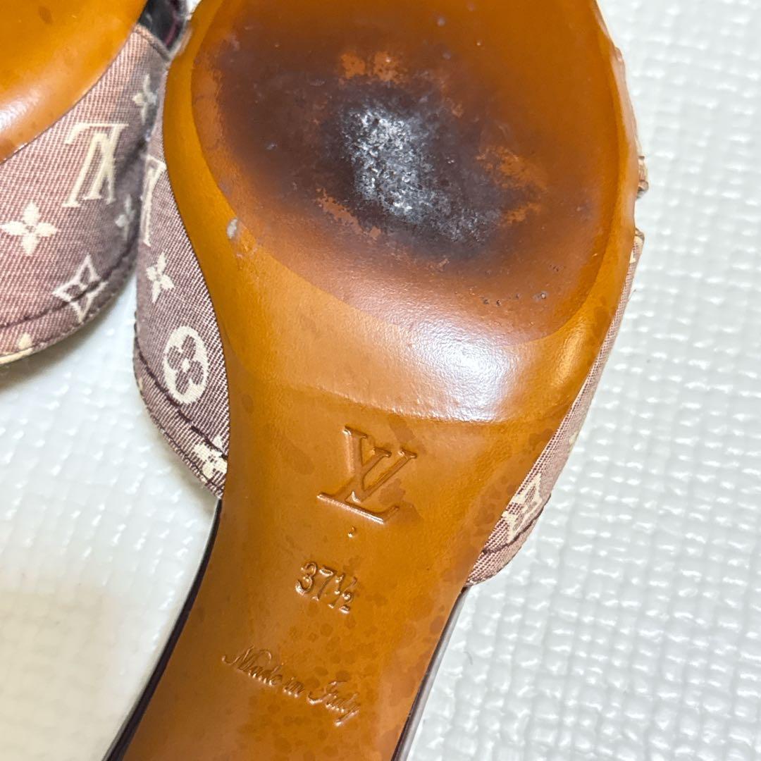 LOUIS VUITTON ブラウン クロスストラップミュール