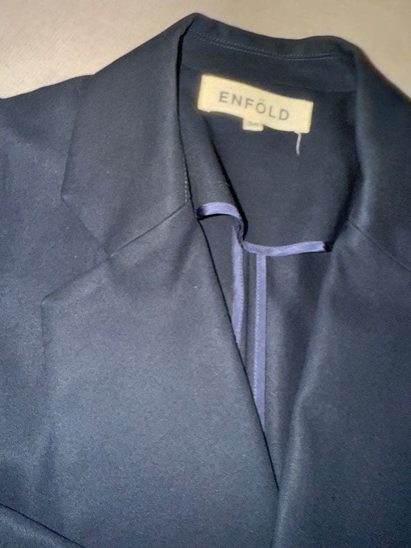 掲載12月内終了予定【ENFOLD】ネイビーワイドボックスコート