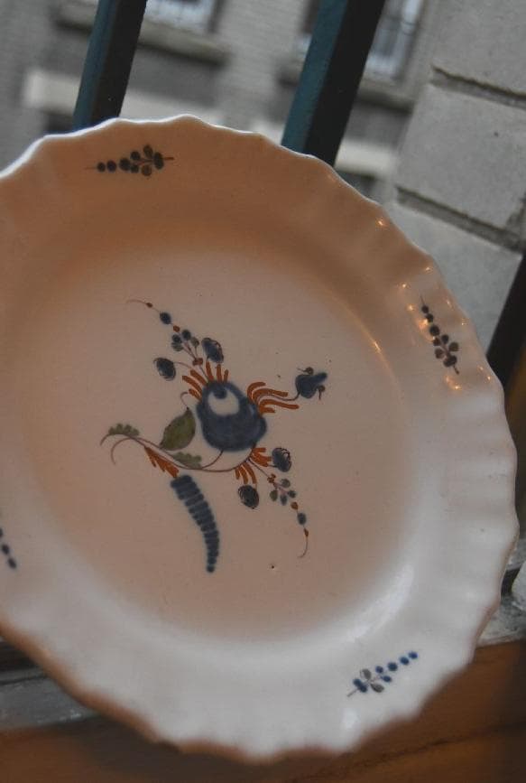 あんみつ姫さま専用　眺めの良いインディゴ花文皿　アンティーク　西洋民藝