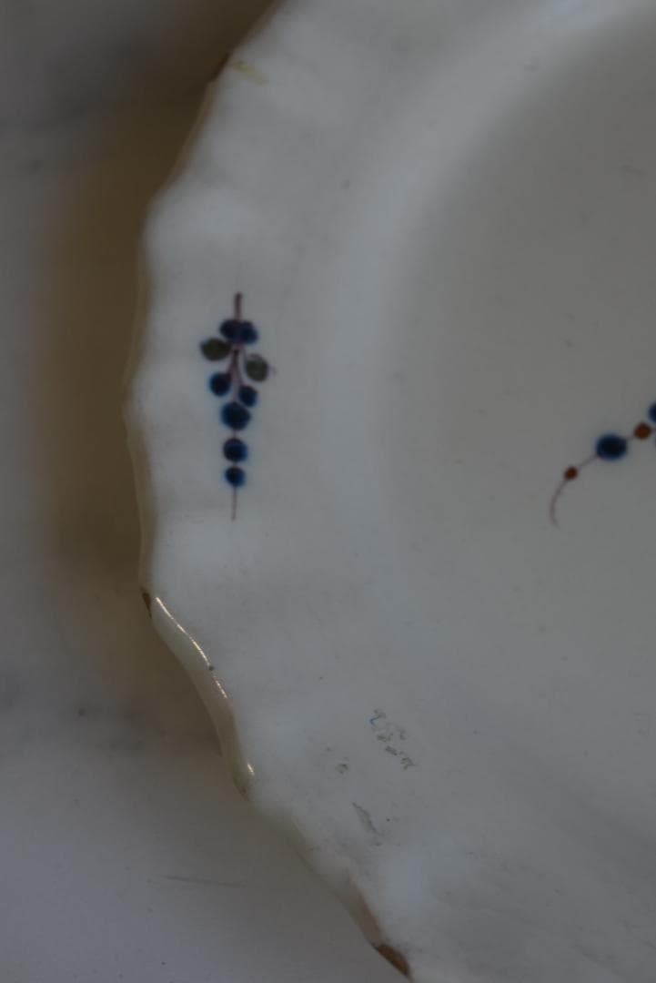 あんみつ姫さま専用　眺めの良いインディゴ花文皿　アンティーク　西洋民藝