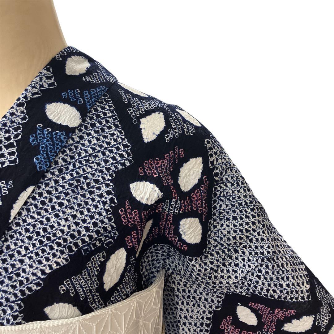 ◎mk-0091　有松鳴海　絞り浴衣　有松絞り　ゆかた　ｋ-7-25