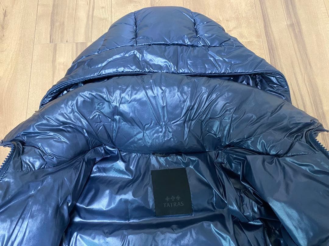 TATRAS BABILA フード付きネイビー ロングダウンジャケット 本物保証
