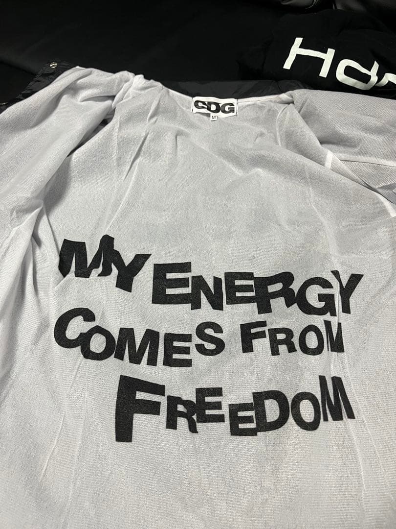 CDG ブラック ナイロンジャケット M