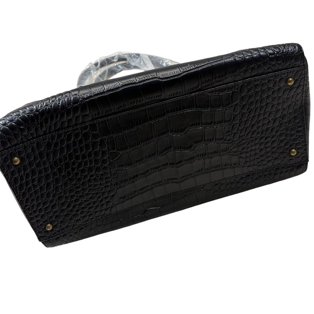 【新品未使用】テットオム/クロコダイル型押しカウレザートートバッグ/牛革/A4可