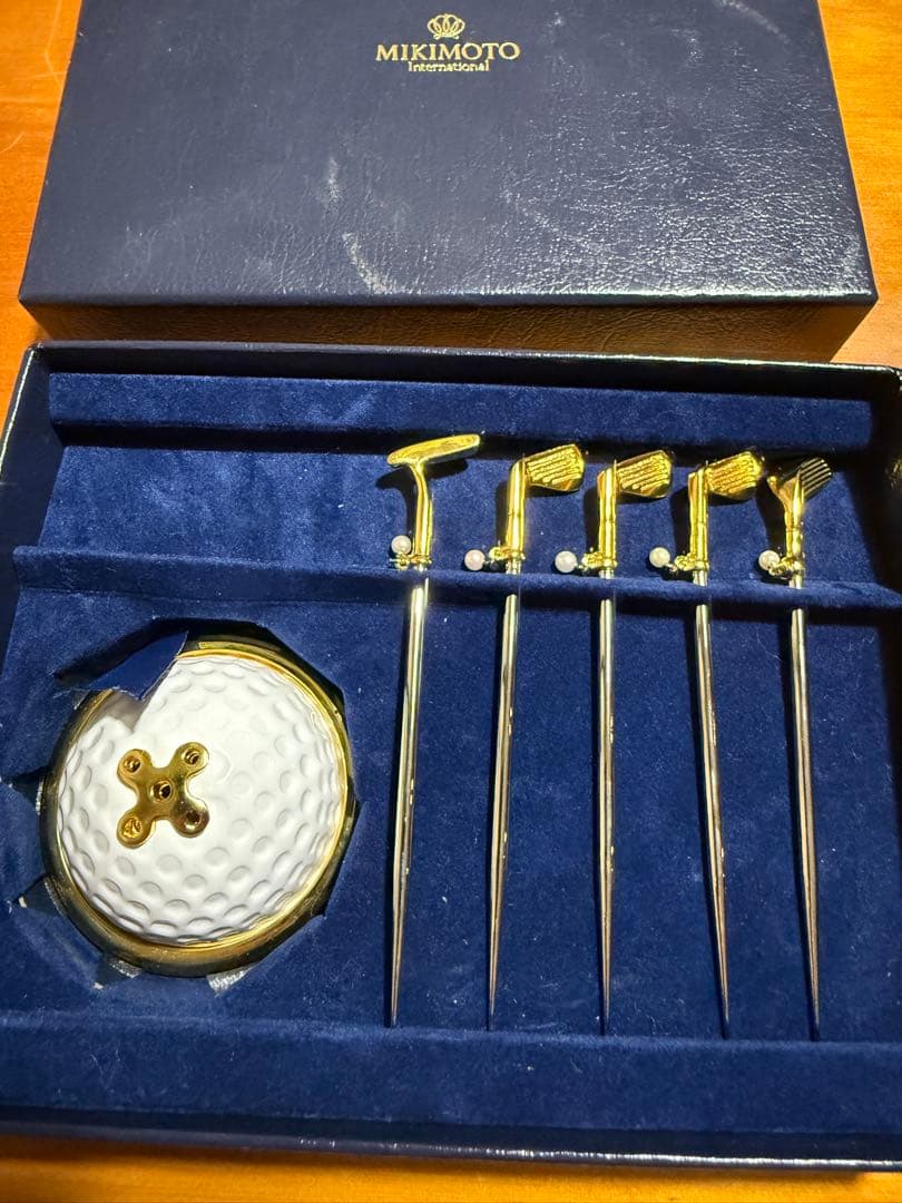 【お値下げしました】MIKIMOTOゴルフモチーフ　パール付きフルーツピック