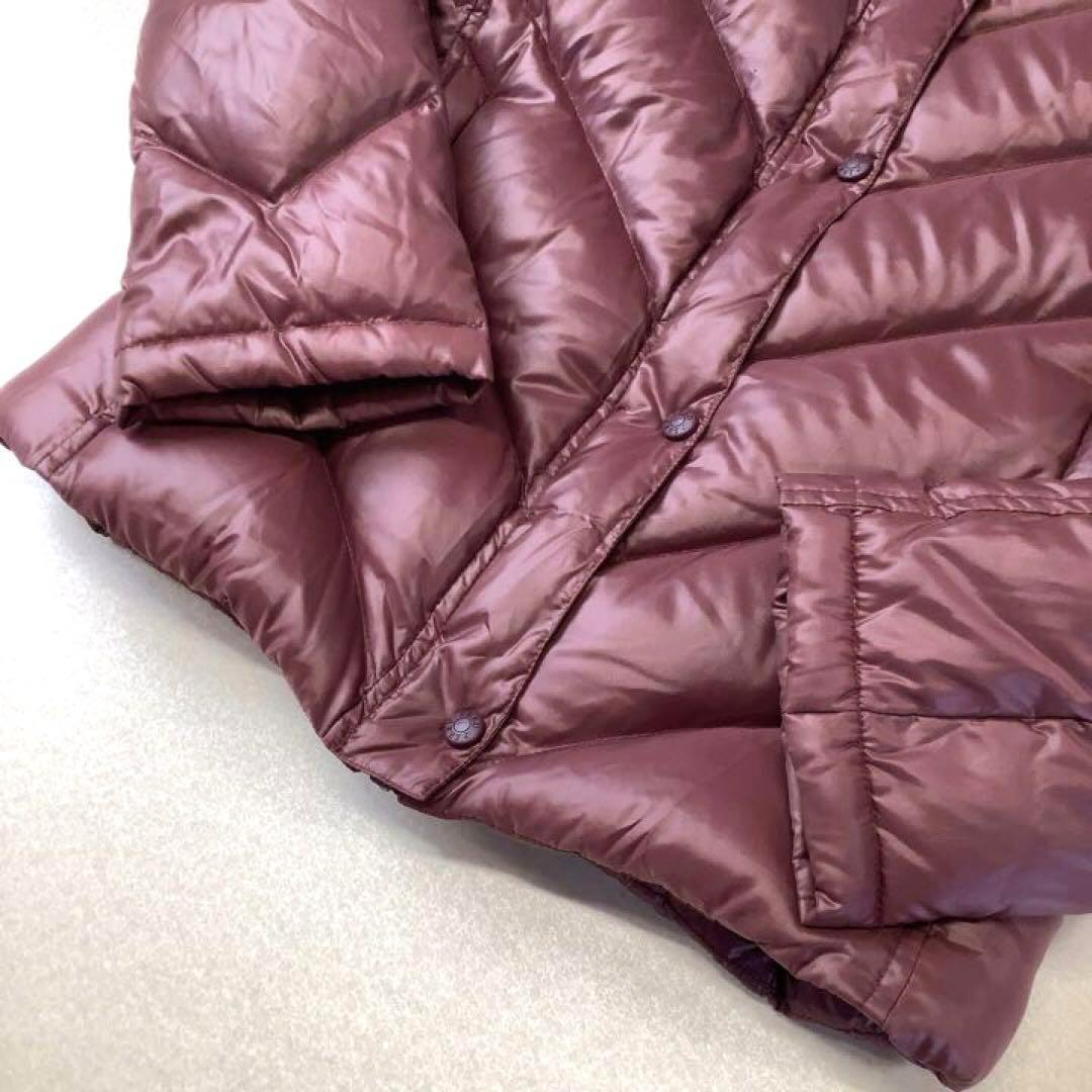 【美品】FRED PERRY ファー フード ダウン ジャケット ボルドー