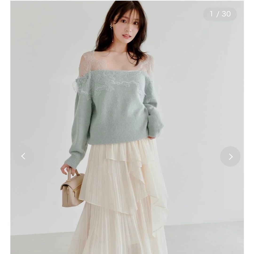 snidel ストレートプリーツティアードスカート