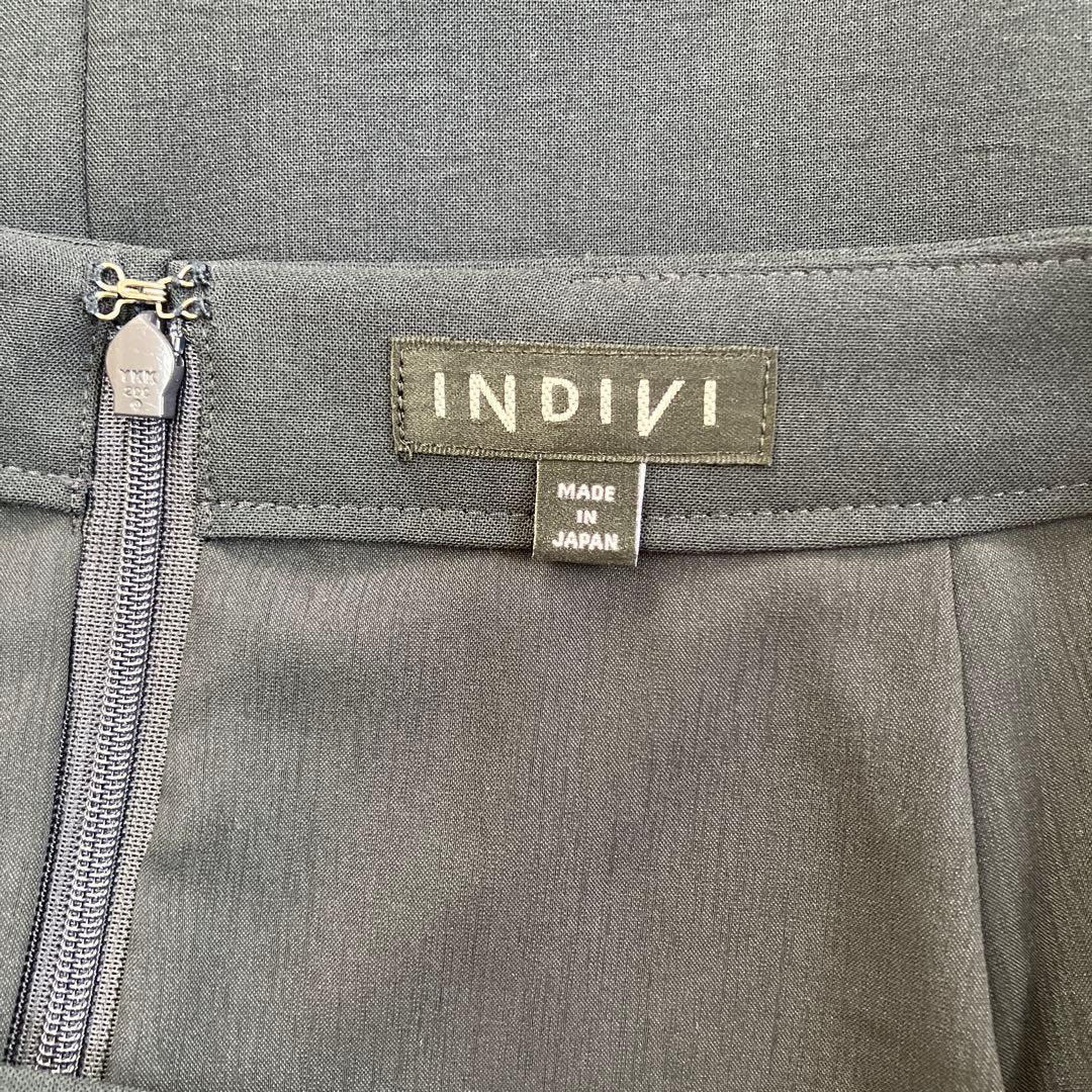 INDIVI 洗える 夏 スーツ 3点セット 38 ネイビー