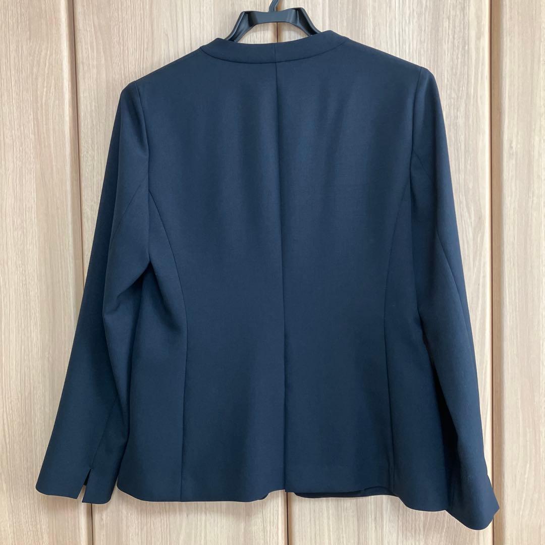 INDIVI 洗える 夏 スーツ 3点セット 38 ネイビー