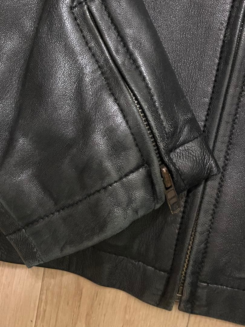 90年代　Levi's ラムレザー シングルライダースジャケット L ブラック