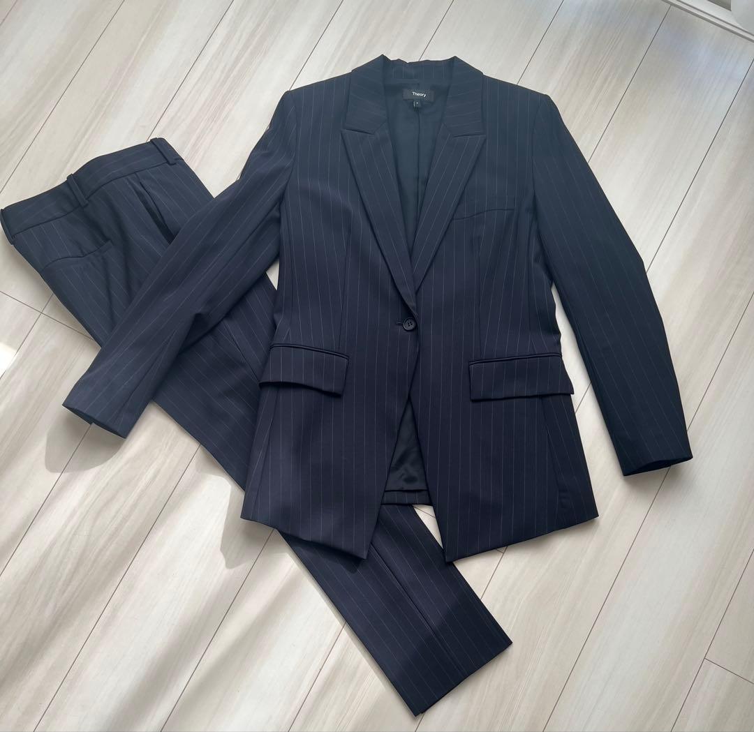 セオリー　ネイビーストライプ　スーツセット