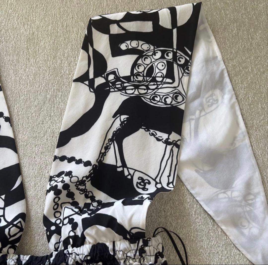 CHANEL シャネル　シルク　ホルターネック トップス カットソー 34