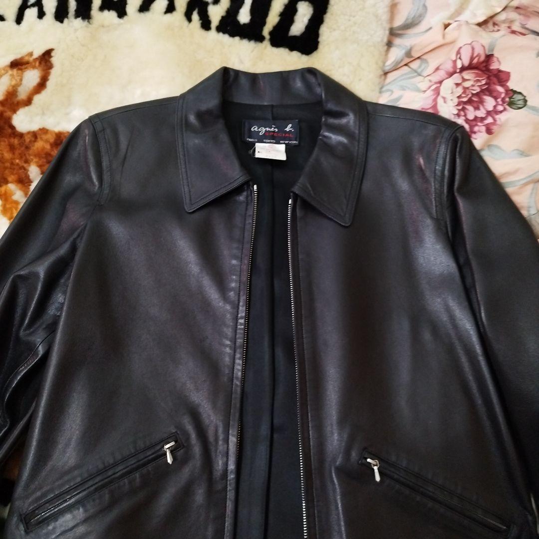 mizu様売約済みagnes b ブラック　レザージャケット ブルゾンライダース