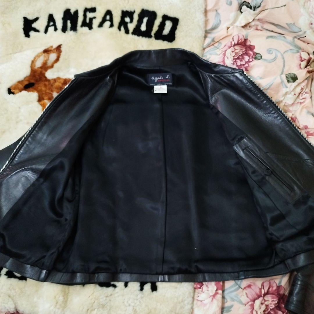 mizu様売約済みagnes b ブラック　レザージャケット ブルゾンライダース
