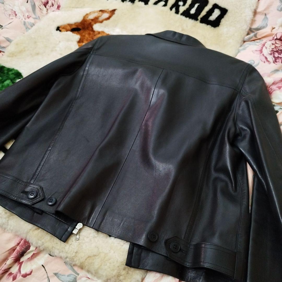 mizu様売約済みagnes b ブラック　レザージャケット ブルゾンライダース