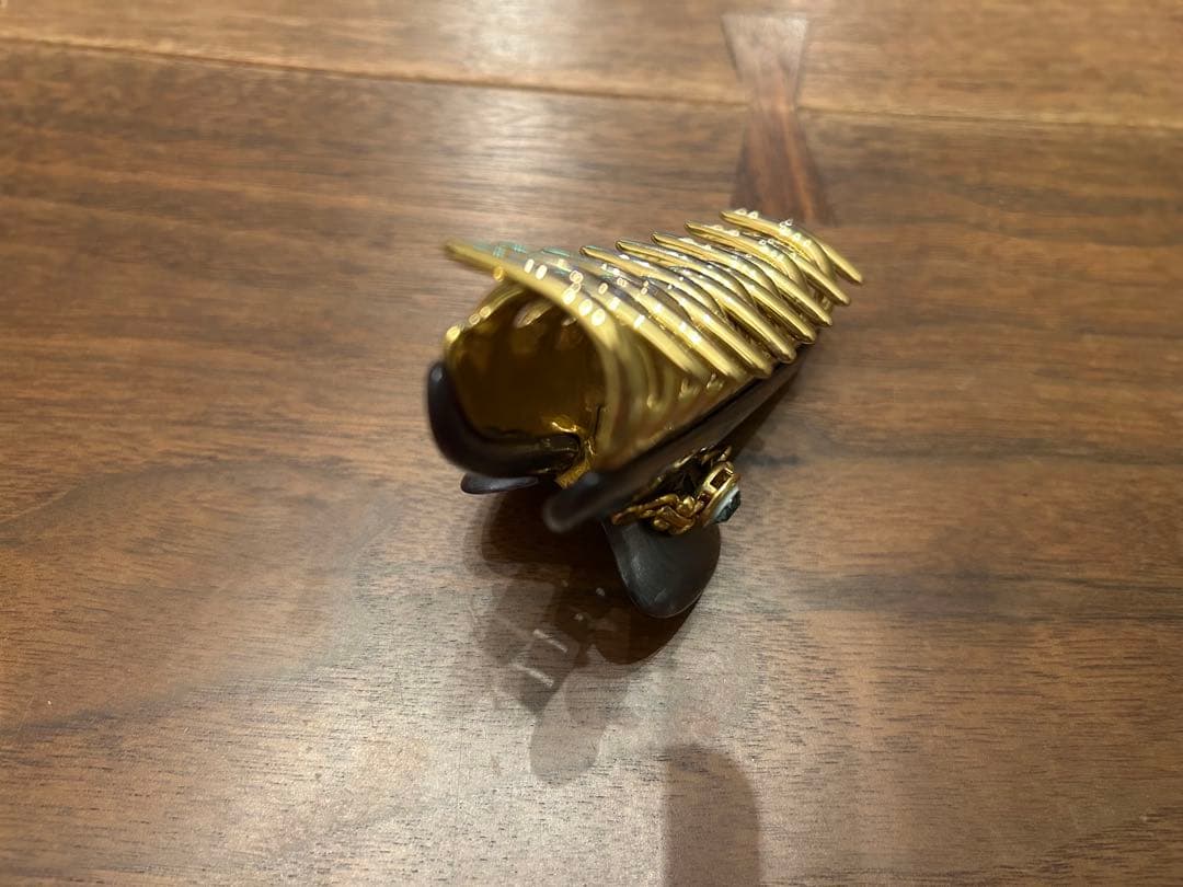 acca ヘアクリップ ブルーグレー＆ゴールド