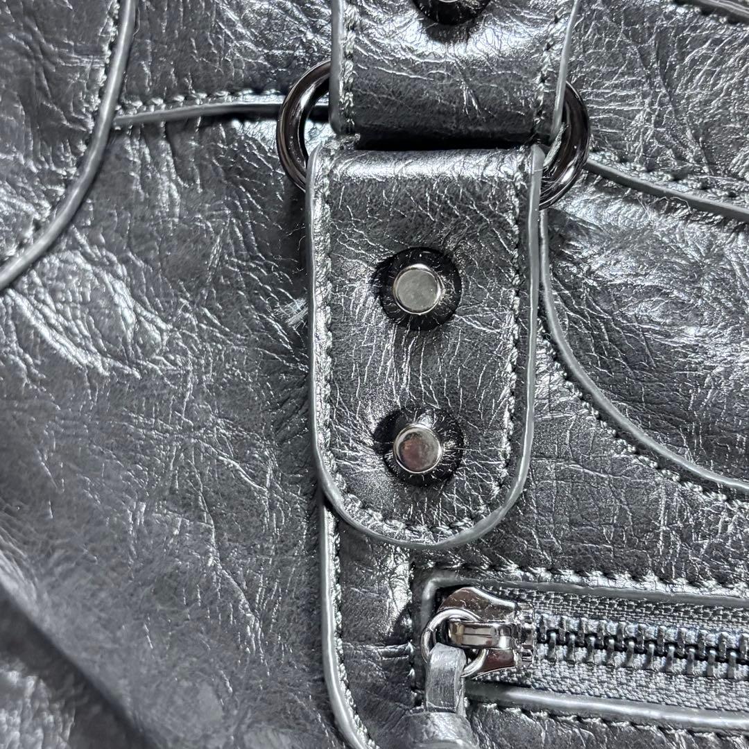 00s y2k アーカイブ シワ加工 レザー バッグ ショルダー可 A4