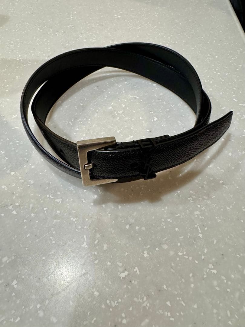 SAINT LAURENT サンローラン　黒 レザー ベルト85センチ