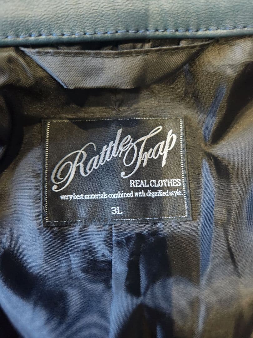 美品 ラトルトラップ リアルクローズ シングルライダース レザージャケット 3L