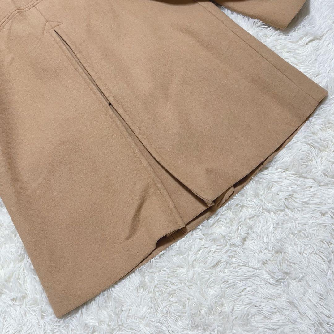 【未使用タグ付】フランシュリッペ　大きいサイズ　5L ファー付きコート　キャメル