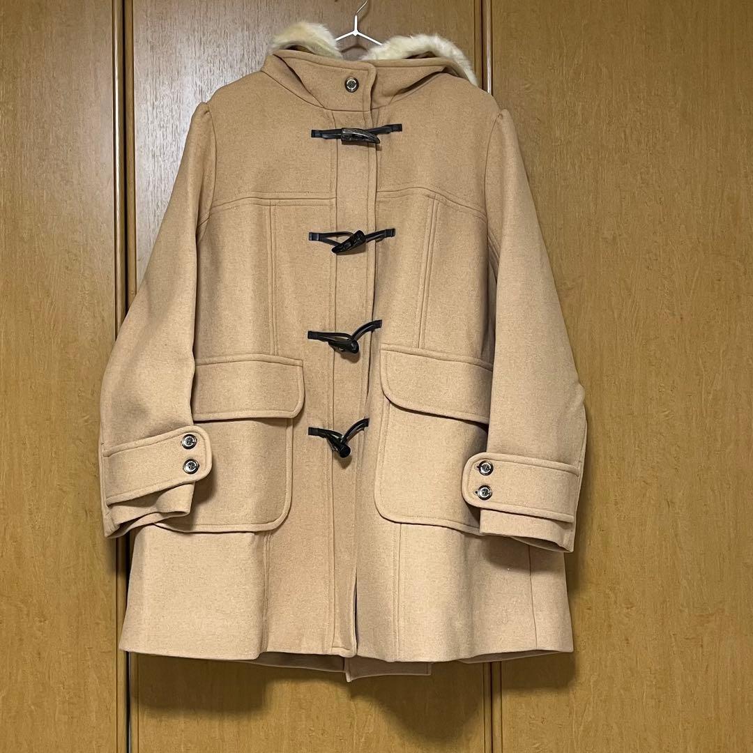 【未使用タグ付】フランシュリッペ　大きいサイズ　5L ファー付きコート　キャメル