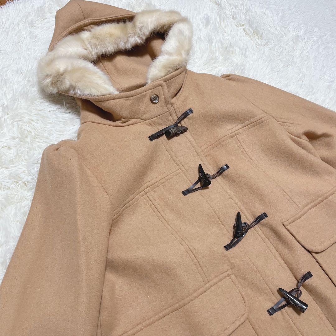 【未使用タグ付】フランシュリッペ　大きいサイズ　5L ファー付きコート　キャメル