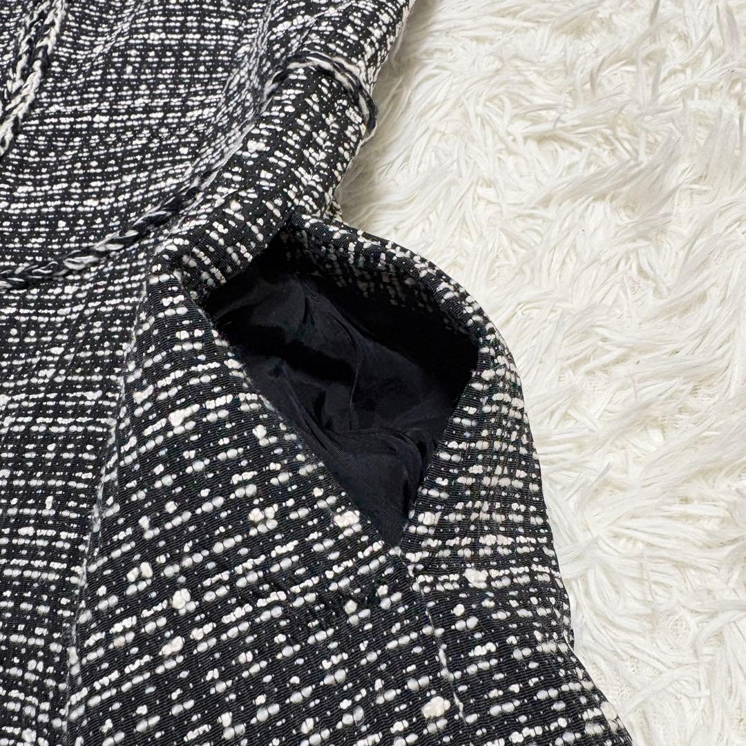 【美品】Rene TISSUEツイードワンピース Aライン フレア 38