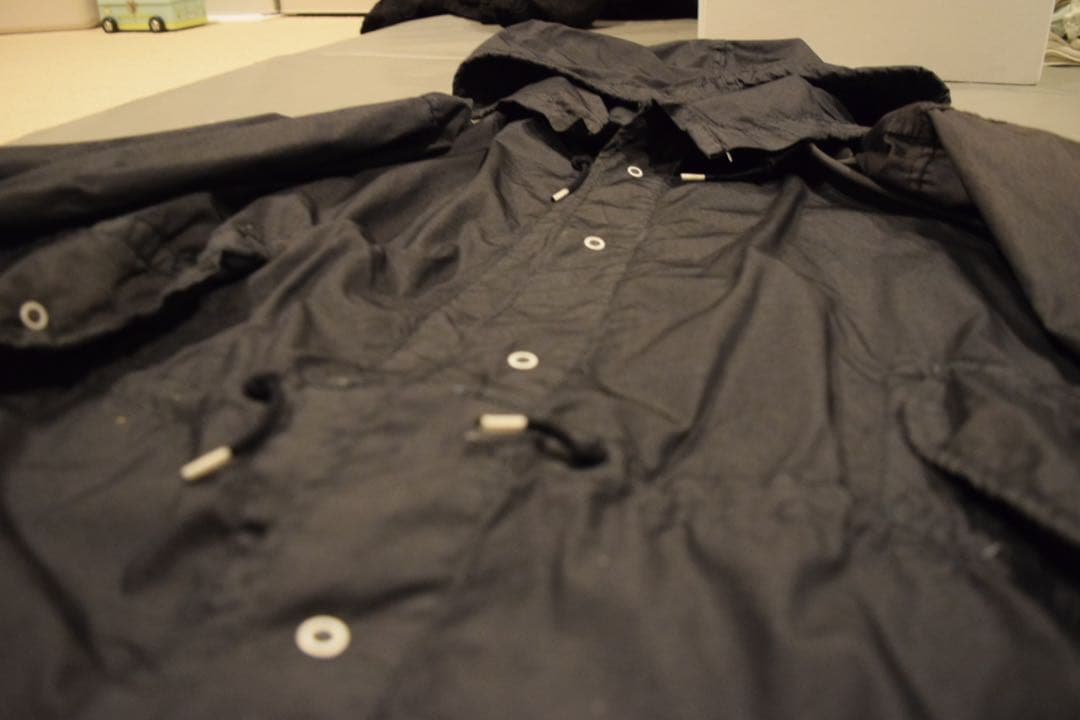 実物 デッドストック 米軍 スノーカモ モッズコート BLACK染め