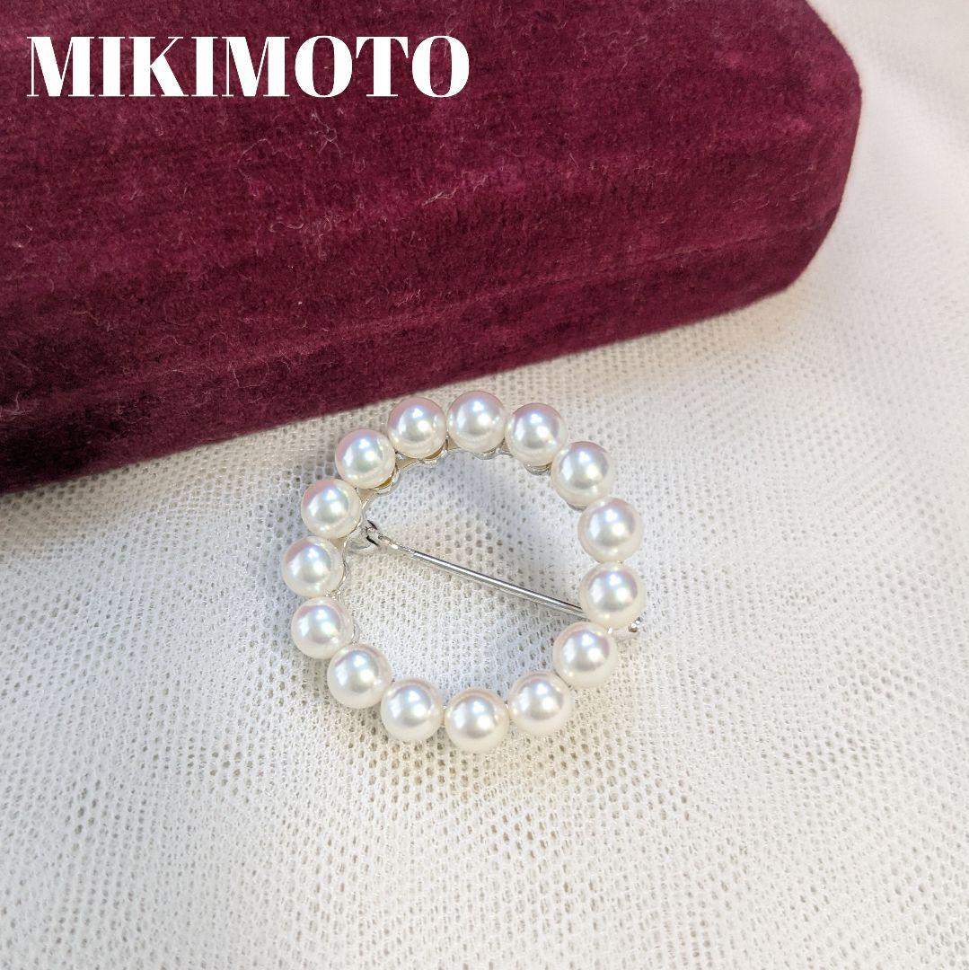完売品極美品✨ミキモト あこや真珠 ベビーパール サークルブローチ M刻印