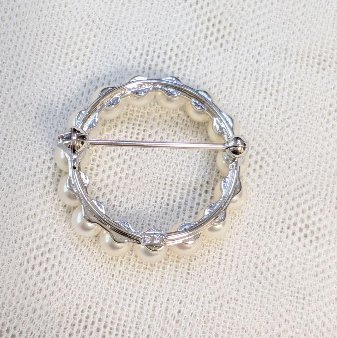 完売品極美品✨ミキモト あこや真珠 ベビーパール サークルブローチ M刻印