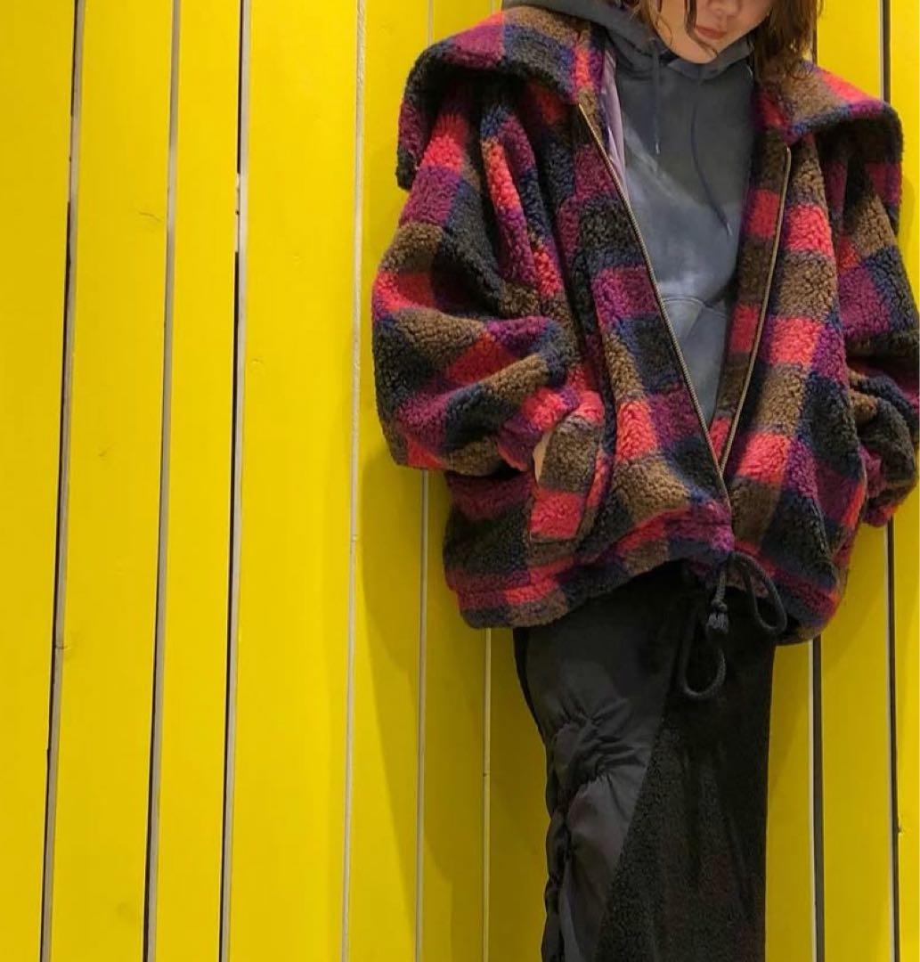 FRANZIUS NO HOOD ジャケット 青系チェック