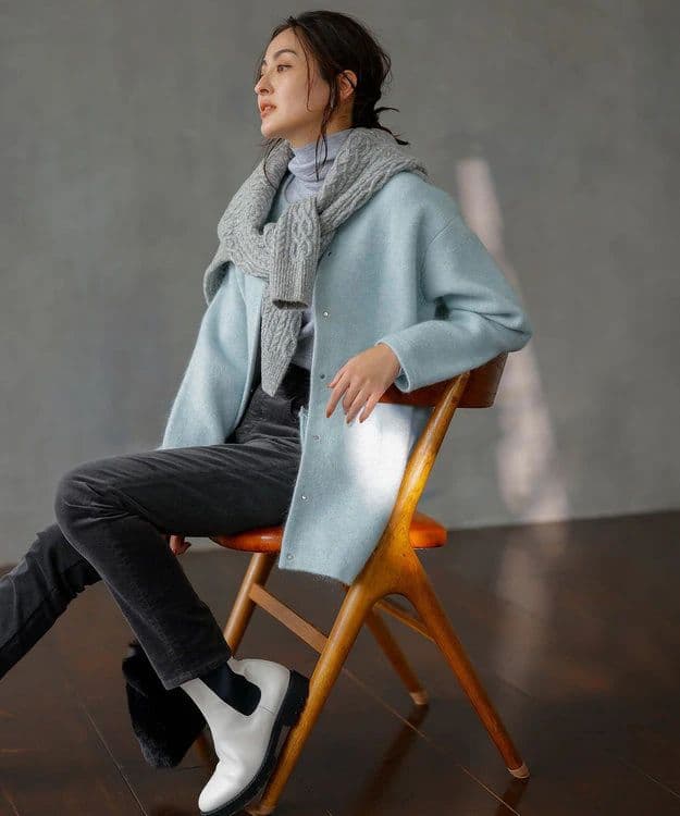 新品◇23区杏さん着用 レザーサイドゴア ブーツ23H アイボリー