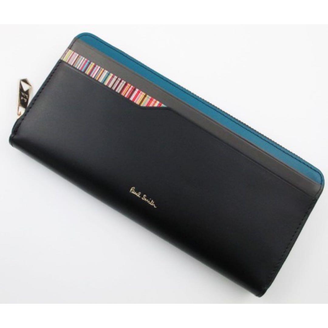 ☆贈り物に☆新品☆箱付☆ポールスミス 人気ファスナー 長財布 ブラック☆
