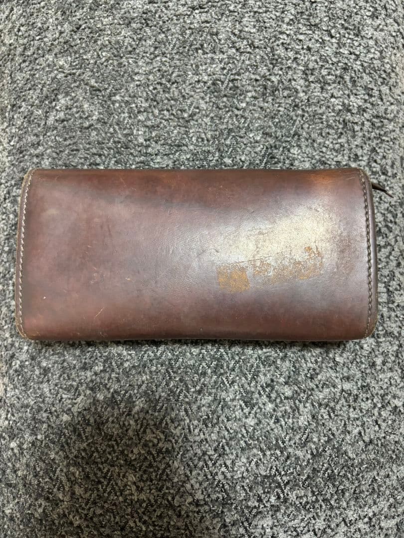 最終値下げ　ラリースミス　ブラウン　レザー　長財布 　ボタン付き