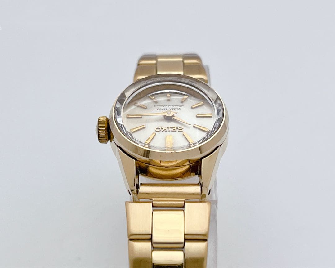 SEIKO クイーンセイコー 手巻き 王冠メダリオン カットガラス ゴールド