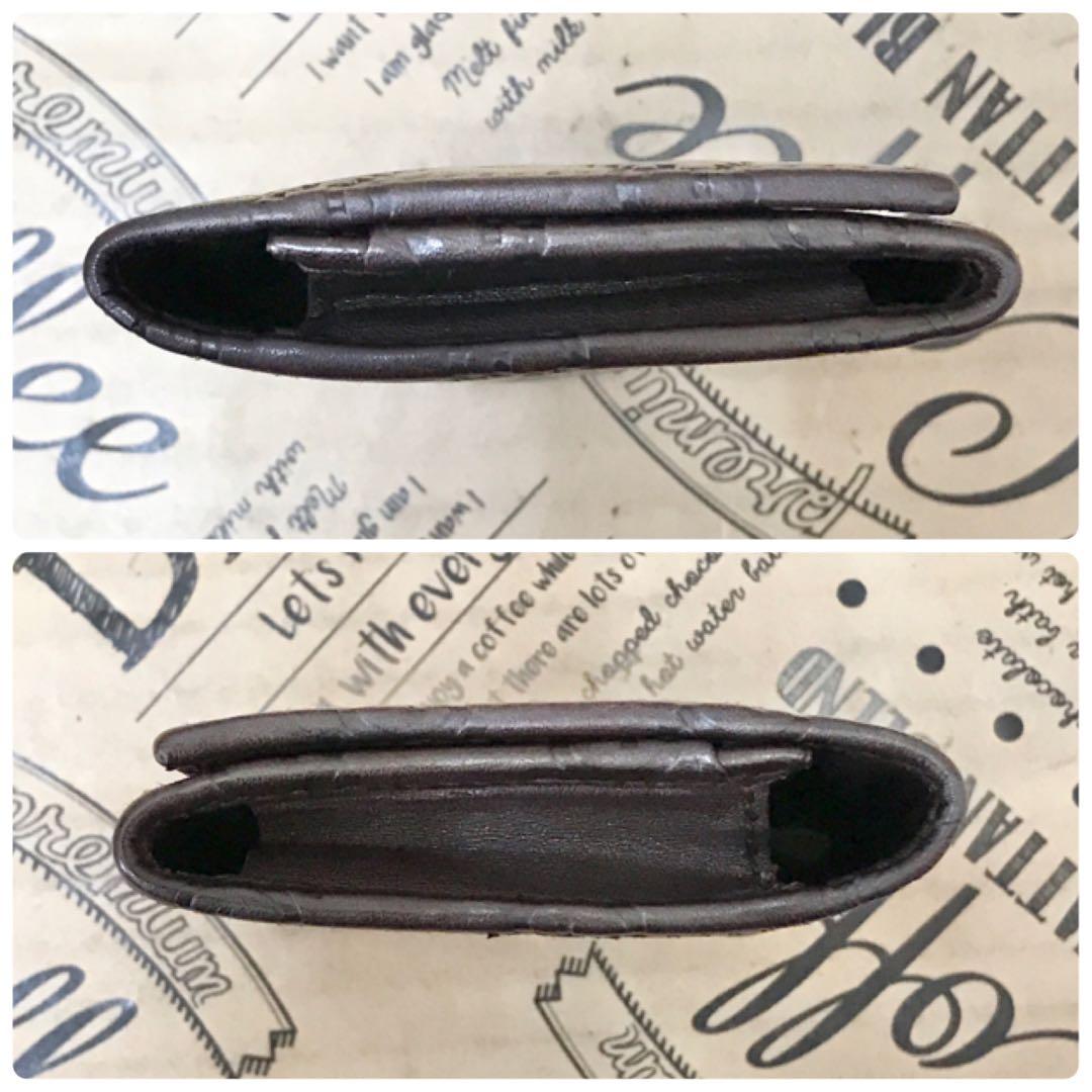 グッチ 名刺入れ 定期券 カードケース シマ GG レザー ブラウン FS46