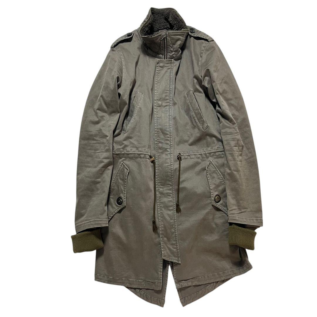 【 美品 】 オベリスク　モッズコート　フリースライナー　ビッグロゴ　襟ボア