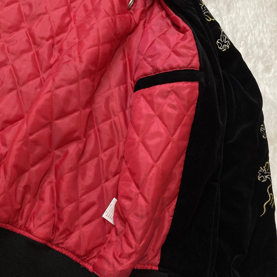 Hoshihime ホシヒメ 別珍 鷹龍 刺繍 ブラック 黒 LL スカジャン