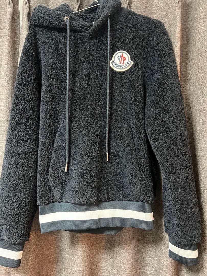 MONCLER ボアパーカー フーディ ブラック ロゴ