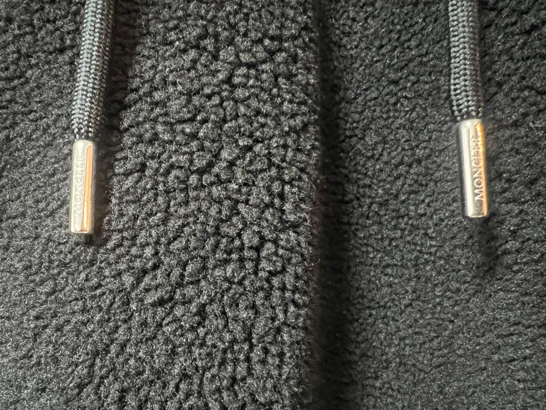 MONCLER ボアパーカー フーディ ブラック ロゴ