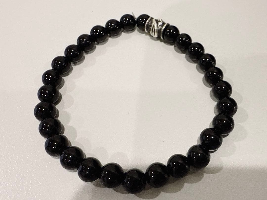 LONE ONES ホークビードS シャイニーオニキス 6mmブレスレット