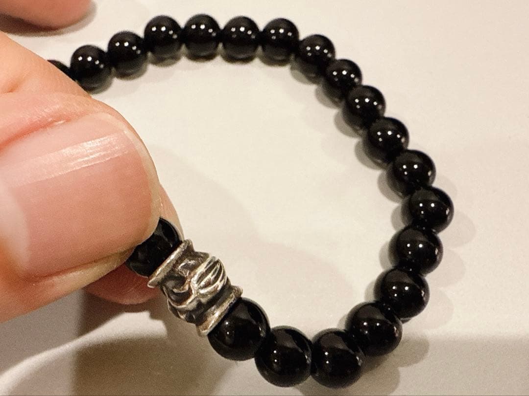 LONE ONES ホークビードS シャイニーオニキス 6mmブレスレット