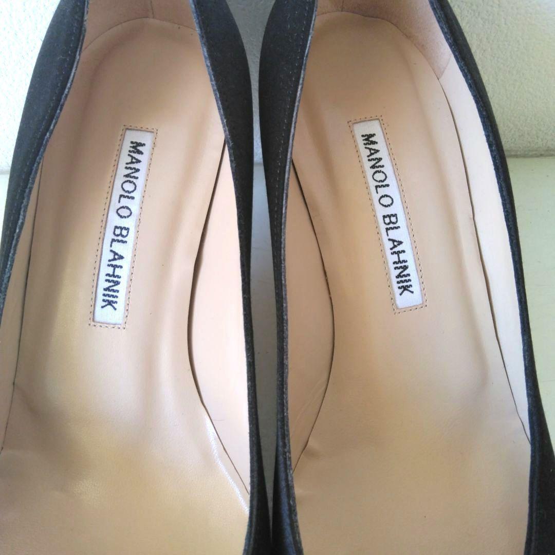 「極美品」MANOLO BLAHNIK マノロブラニク　ハンギシ　サテン　37