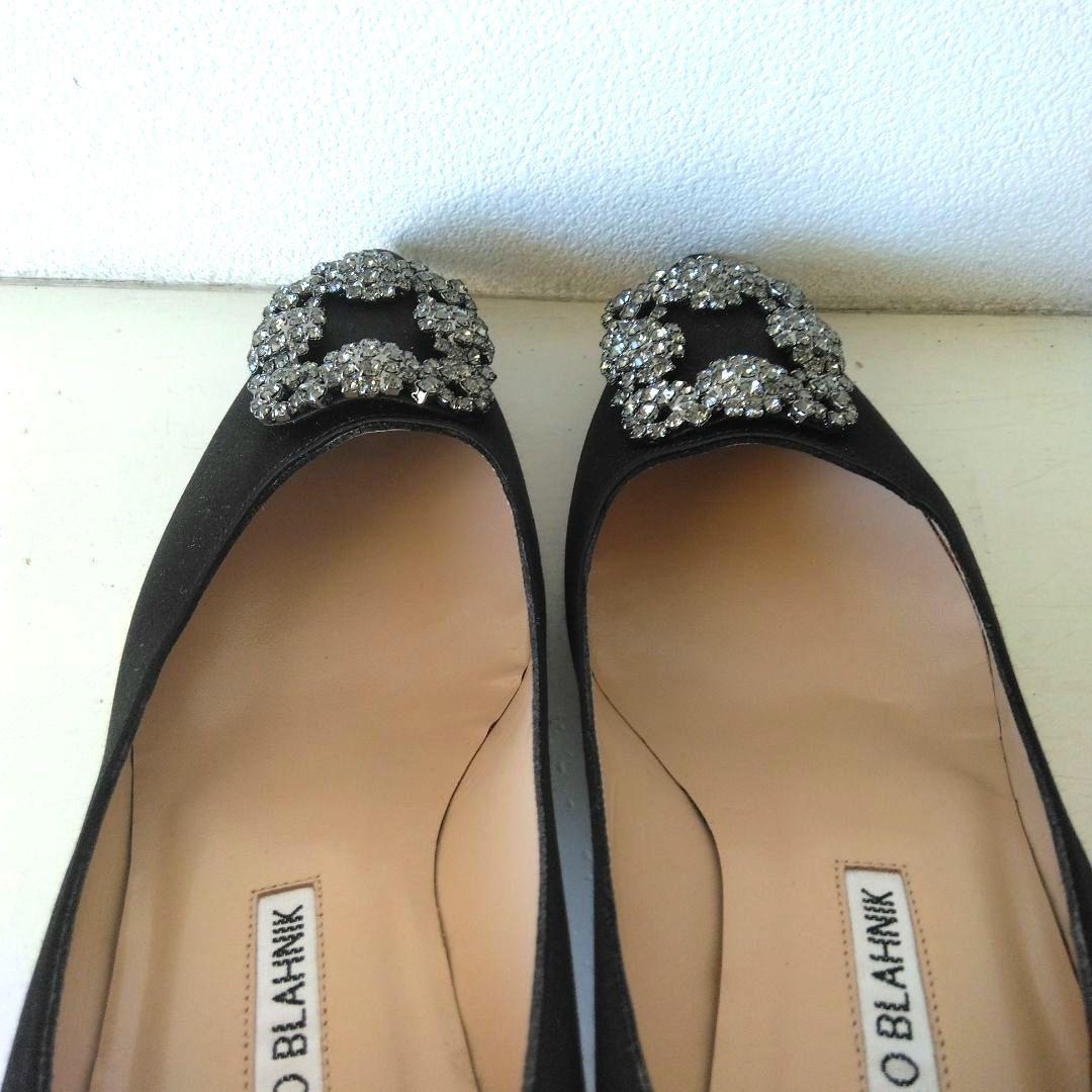 「極美品」MANOLO BLAHNIK マノロブラニク　ハンギシ　サテン　37