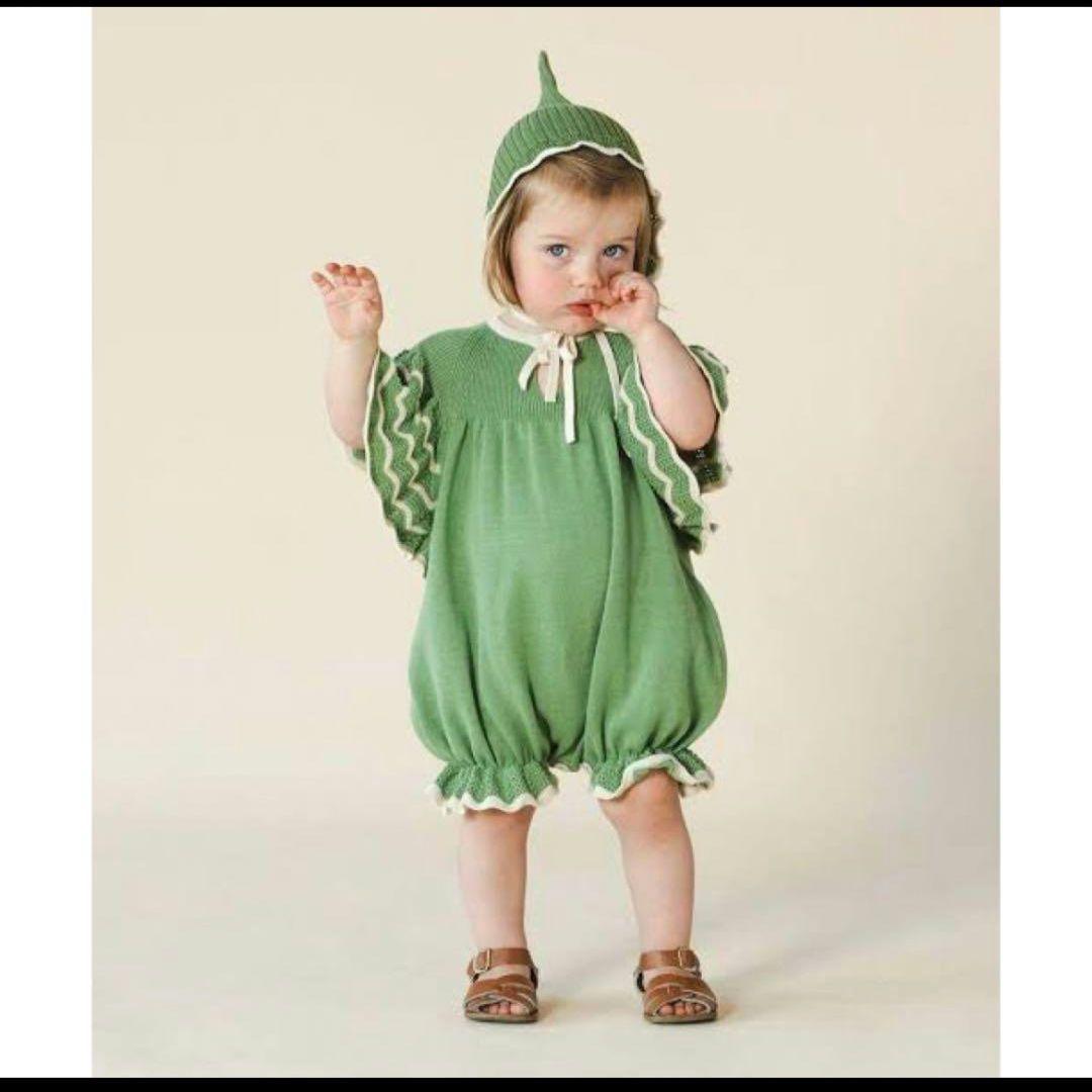 MABLI 23ss ロンパース ボンネット セット　コビト 小人 マブリ 緑