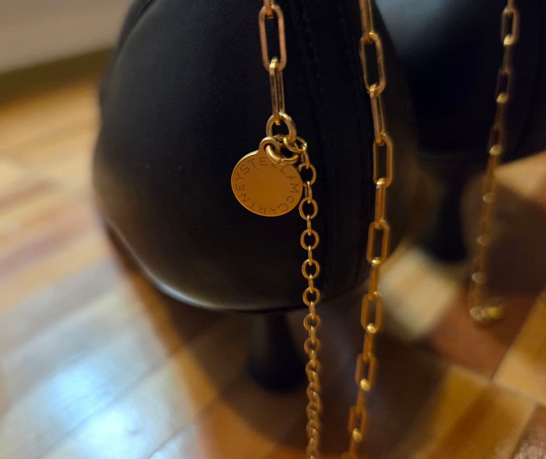 ステラマッカートニー パンプス チェーンストラップ付き ブラック 39