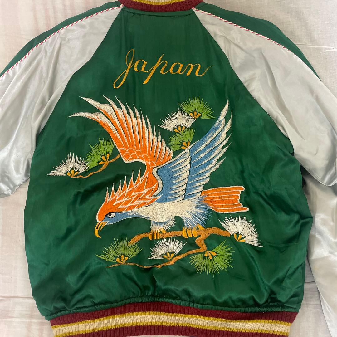 50′s スカジャン　中綿あり　鷹　ジャパンマップ　38度線　M デッドストック